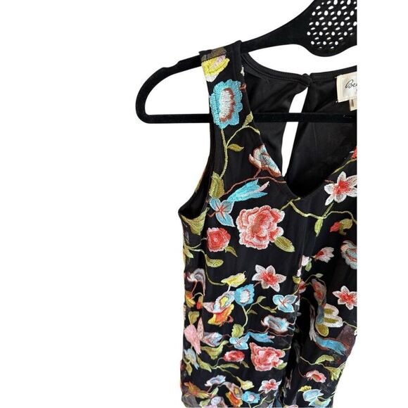 Beige By Eci Womens Multicolor Embroidered Floral Sleeveless Mini Dress Small - Picture 9 of 10